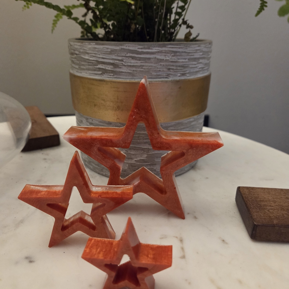 Orange Star Decorative Accents - Set of 3